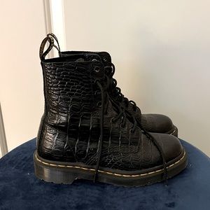 Dr. Martens black crocodile Pascal boots size 6